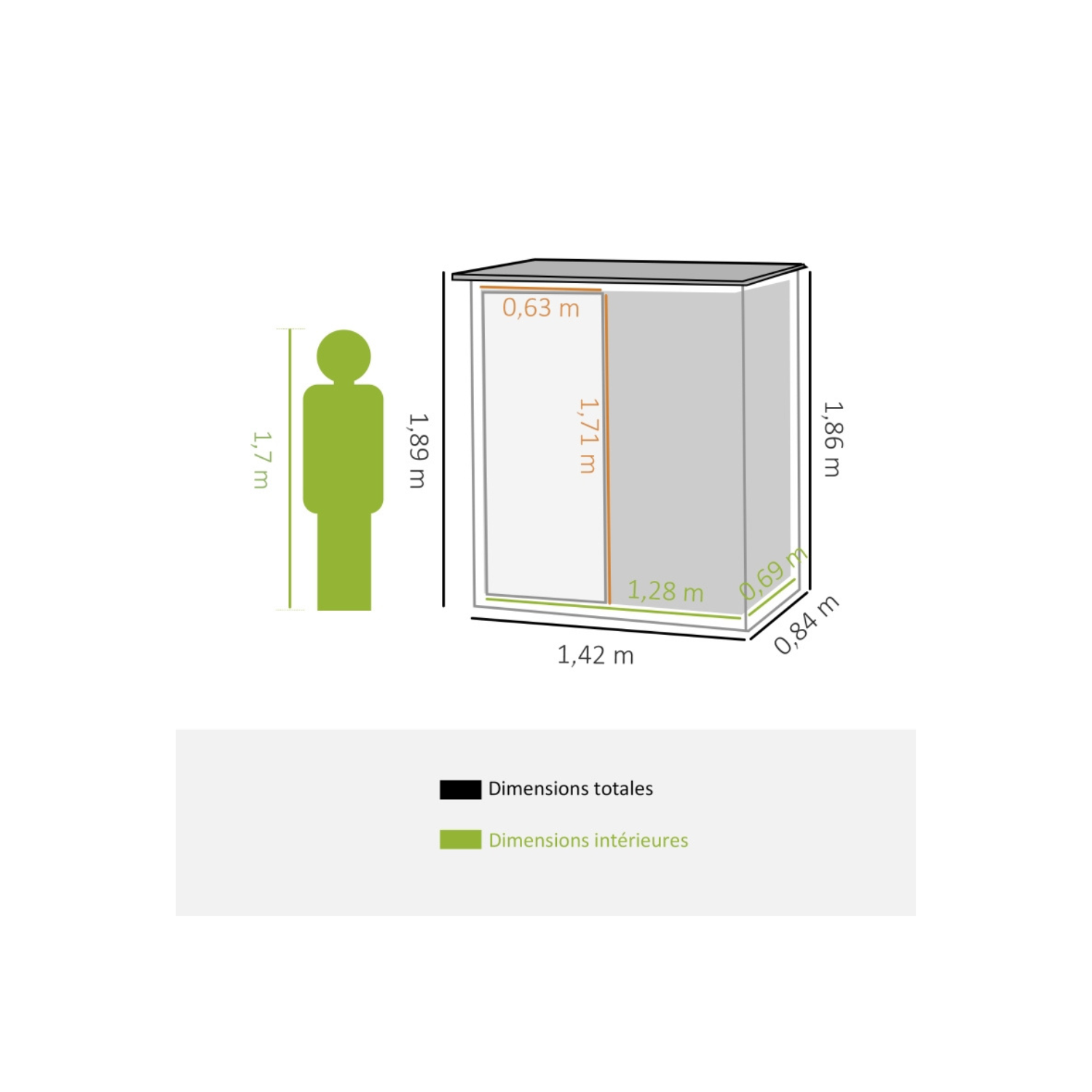 Casetta da giardino 1,2 m² – Cabanon Compact avec Porte Verrouillable - Miniature 4
