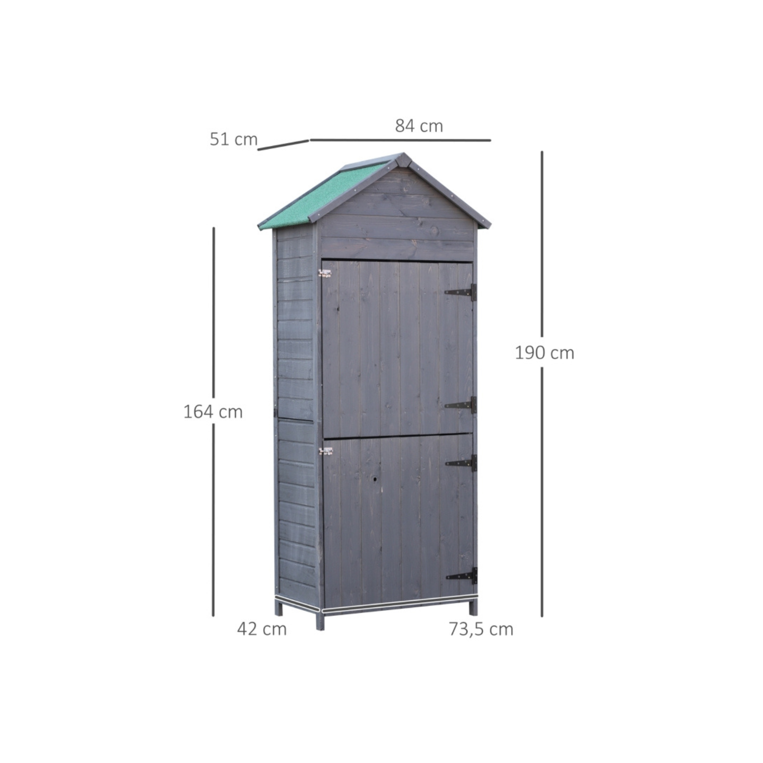 Casetta da giardino en Pin Massif Gris – 1,19 m² – Armoire de Rangement Robuste - Miniature 3