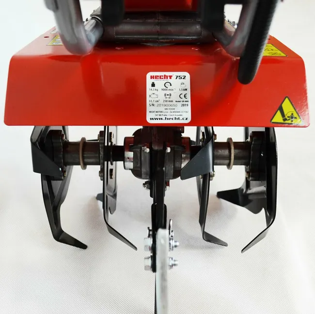 HECHT 752 Motobineuse Moteur 2 temps Fraiseuse Houe Jardin Houe du cultivateur 16 couteaux 14.3 kg largeur travail 25cm 9000tr/min - Miniature 2