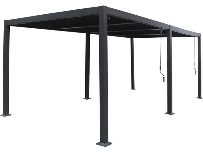 Pergola bioclimatica "Windsor" in alluminio - 3 x 6 m - Grigio